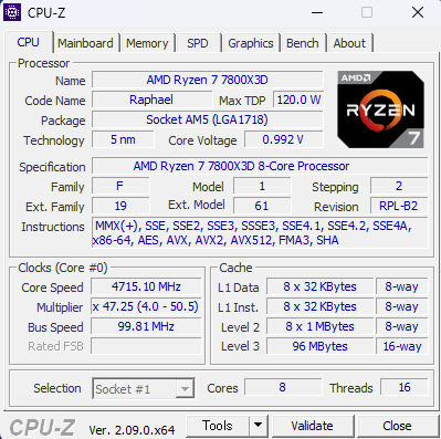 ガレリアXA7R-R47TS 7800XCPUz