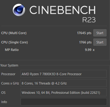 ライゼン77800X3Dのベンチマーク