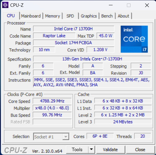 ガレリアノートCPU