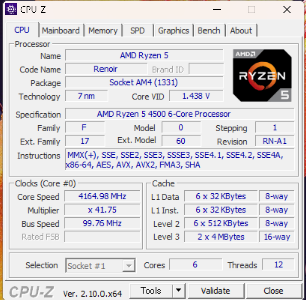 NEXTGEAR JG-A5G60CPU-Z